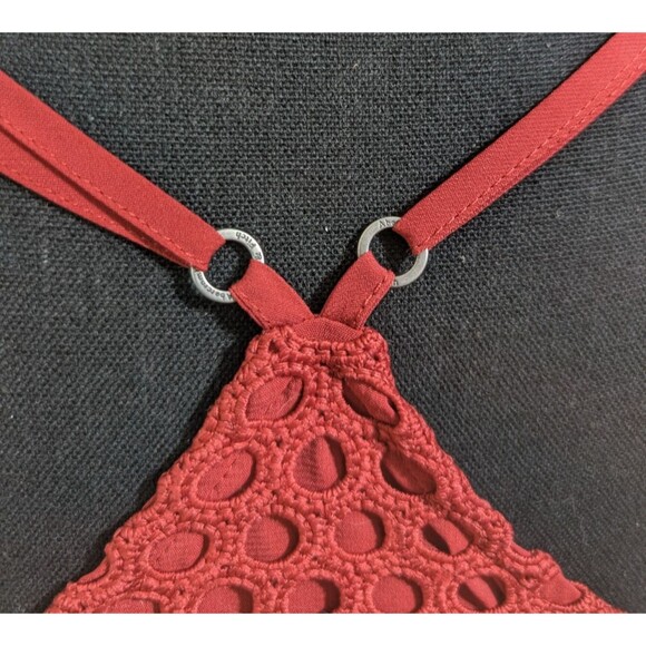 Abercrombie & Fitch Crop Top Crochet Bohemian Festival Floral Size Medium - Picture 6 of 10